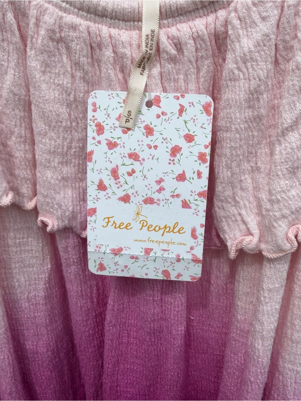 Free People NWT Pink Ombré Tank Top size S - Picture 5 of 5